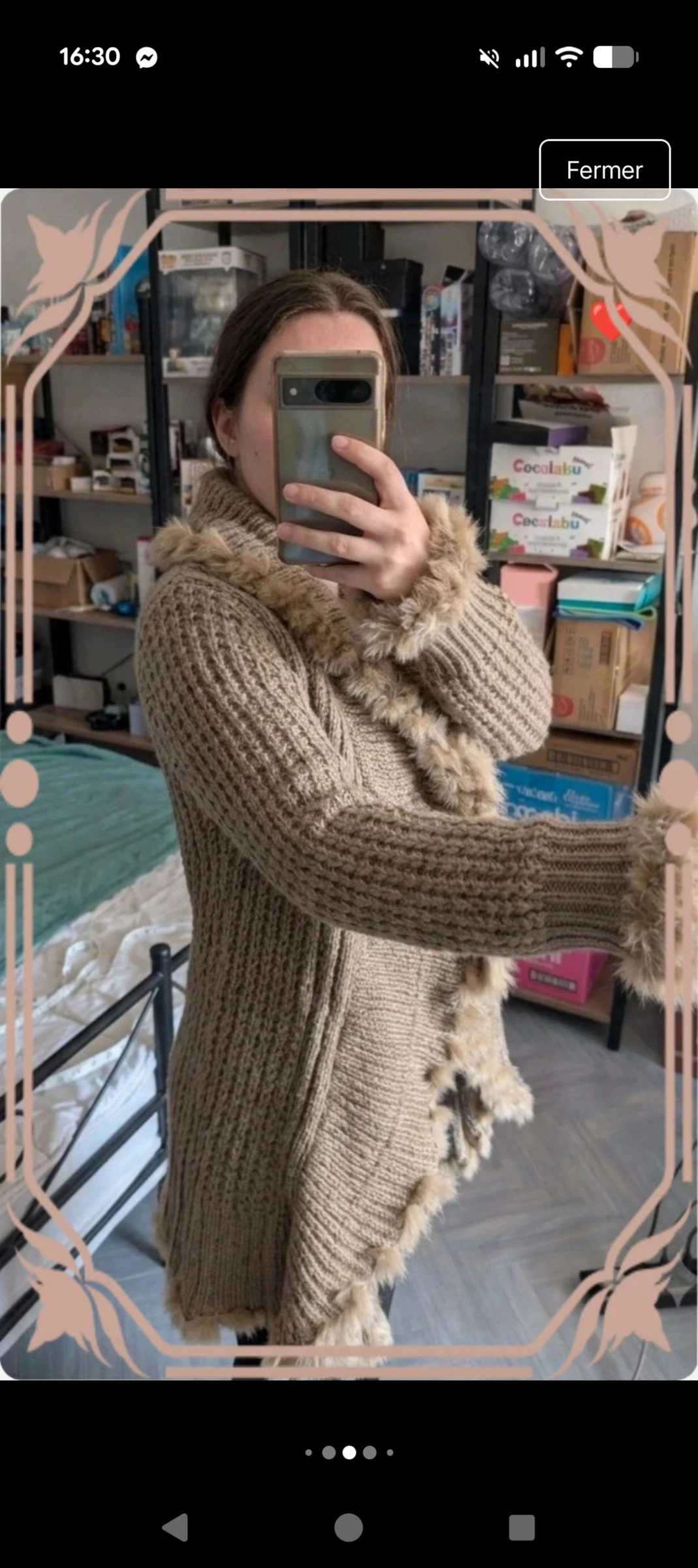 Beautiful beige knit vest with fur details - LPC Girls - Size 32 (XS) – photo 2